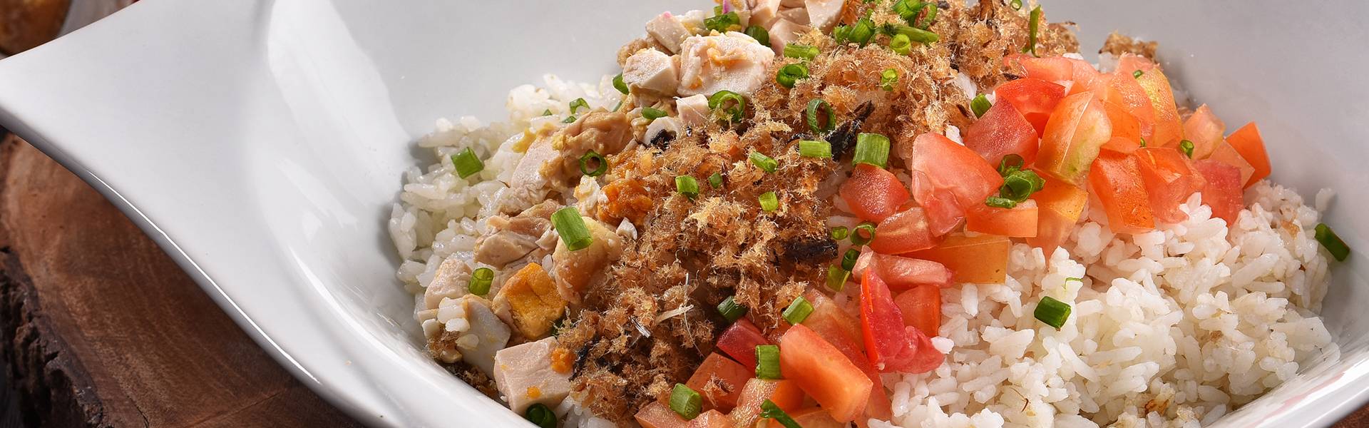 Fried rice and pancit served family style